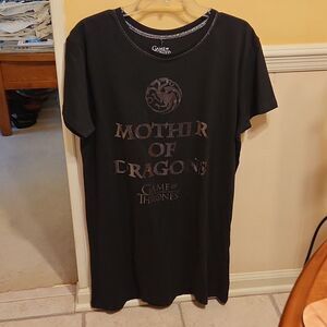 Game of Thrones "Mother of Dragons" Black Nightgown Size 8-10 NWT